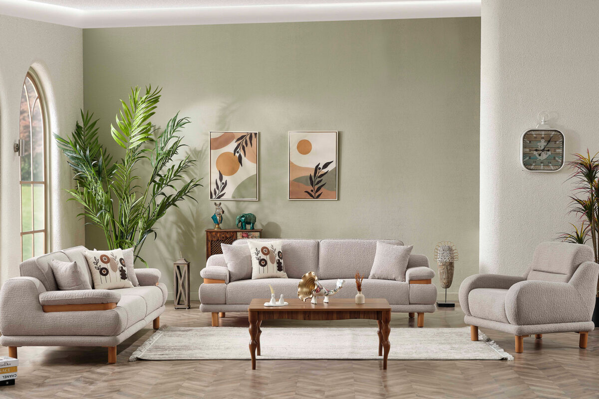 Latte Sofa mit Schlacf foktionen 3+3+1